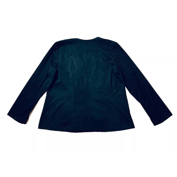 J. Jill Faux Suede Zip Up Soft Moto Jacket Black Women’s Size M - Picture 12 of 12